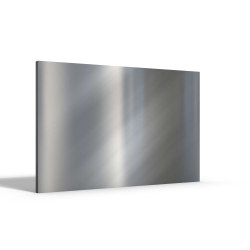 Made-to-measure brushed stainless steel rectangular plate