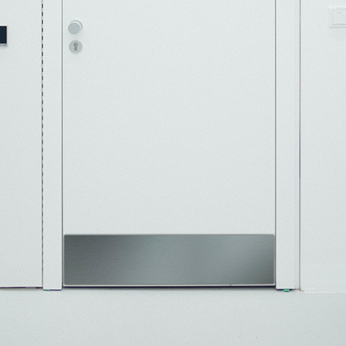 Custom raw aluminum door protection | John Steel