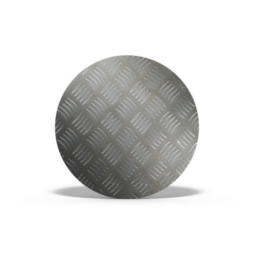 Plaque aluminium damier ronde sur-mesure