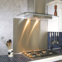 custom-brushed stainless steel hood bottom