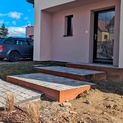 Corten steel garden edging - John Steel