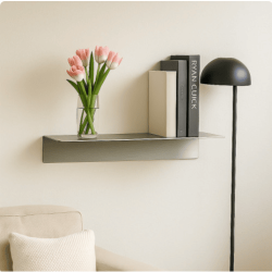 L-vormige aluminium wandplank op maat – John Steel