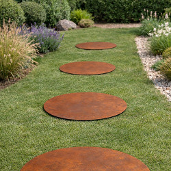 Pas japonais rond en acier corten - John Steel