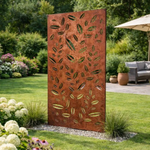 Pannello decorativo esterno con motivo a foglie - alto 180 cm