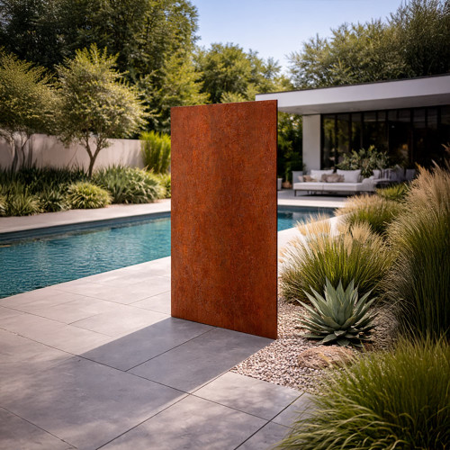 Painel decorativo claustra em aço corten – 180 x 90 cm