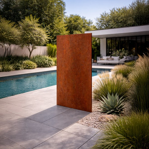 Painel decorativo claustra em aço corten – 180 x 90 cm