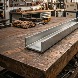 Profilé U en inox marin brut - Rail inox 316L mat sur mesure