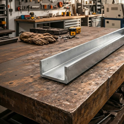 Profilé U en aluminium brut sur mesure