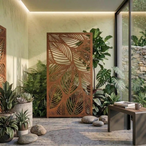 Painel decorativo exterior padrão folhagem tropical - John Steel