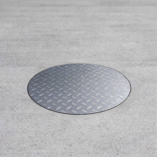 Runder Revisionsdeckel aus Edelstahl-Riffelblech – John Steel