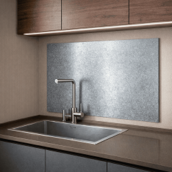 Custom-made galvanized steel backsplash - metal wall protection