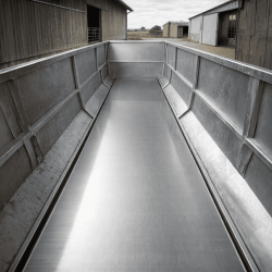 Custom brushed stainless steel feeder bottom plate - John Steel