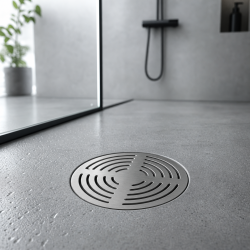 Grille ronde pour siphon de douche en inox brossé sur mesure