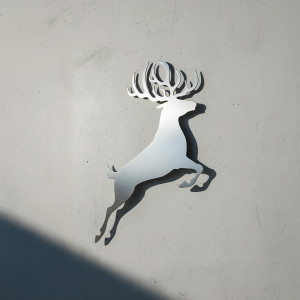 Decorazione murale cervo su misura | Taglio metallo John Steel