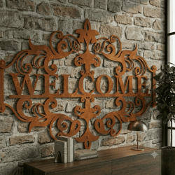Wanddekoration Welcome Arabesque aus Metall | John Steel