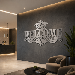 Decoração de parede welcome barroca sob medida | John Steel