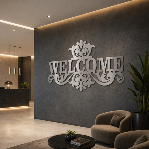 Wanddecoratie welcome barok op maat | John Steel