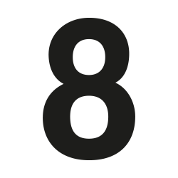 Huisnummer Coolvetica op maat: 8 | John Steel