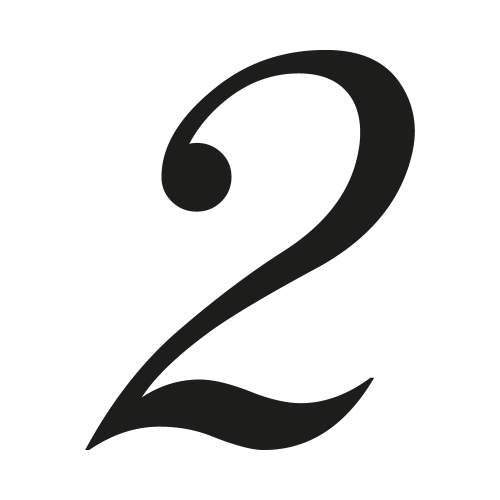 Número de casa cursive sans a medida: 2| John Steel