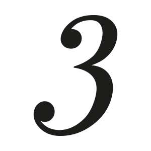 Numero civico cursive sans su misura: 3 | John Steel