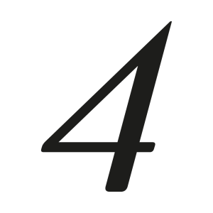 Número de casa cursive sans sob medida: 4 | John Steel