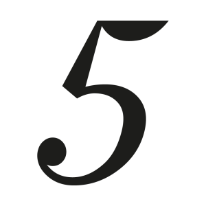 Número de casa cursive sans a medida: 5| John Steel