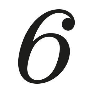 Hausnummer cursive sans nach maß : 6| John Steel