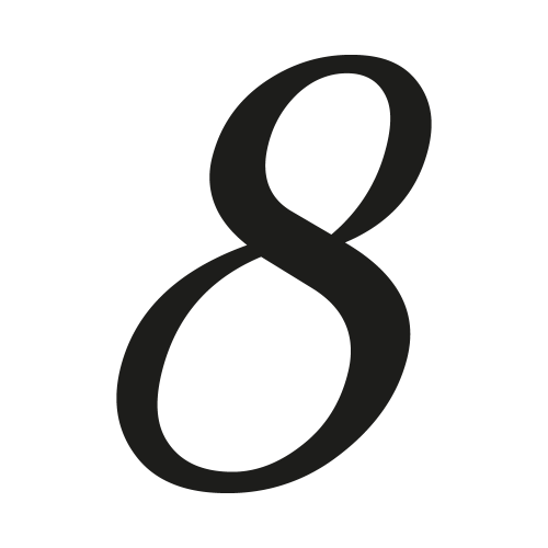 Huisnummer cursive sans op maat: 8| John Steel