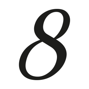 Número de casa cursive sans sob medida: 8| John Steel