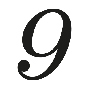 Huisnummer cursive sans op maat: 9| John Steel