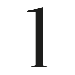 Numero civico oranienbaum su misura: cifra 1| John Steel