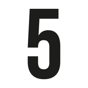Número de casa Bebas neue a medida: 5| John Steel