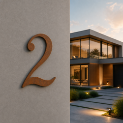 Numero civico cursive sans su misura: 2 | John Steel