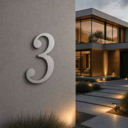 Numero civico cursive sans su misura: 3 | John Steel