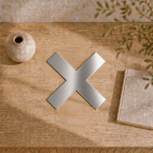 Croce in acciaio inox grezzo e lucido su misura | John Steel