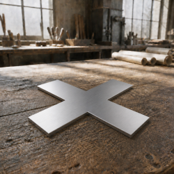 Croce in acciaio inox spazzolato su misura | John Steel
