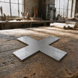Cruz de acero inoxidable bruto a medida | Corte láser John Steel