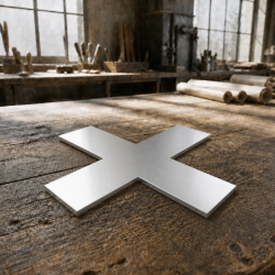 Cruz de acero inoxidable bruto y brillante a medida | John Steel