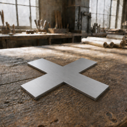 Kreuz Aluminium gebürstet eloxiert nach Maß | John Steel