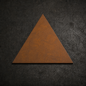 Triângulo de aço corten sob medida | Corte laser John Steel