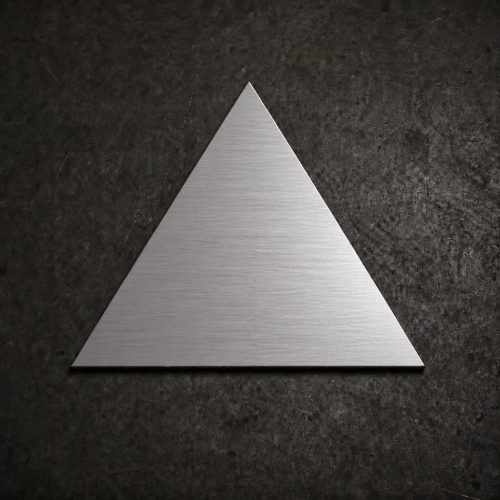 Triangolo in acciaio inox spazzolato su misura | John Steel