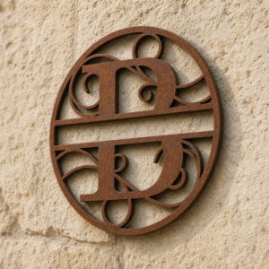 Monogramme lettre B en métal sur mesure