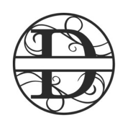 Monogramme lettre D en métal sur mesure
