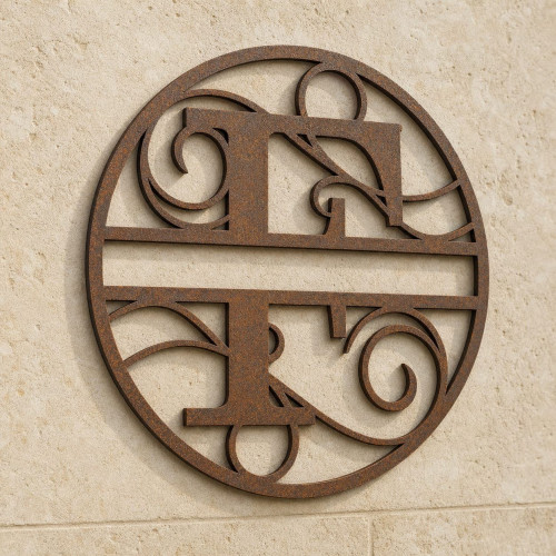 Monogramma in metallo personalizzato lettera F