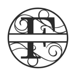 Monogramma in metallo personalizzato lettera F