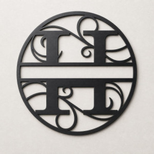 Monogramme lettre H en métal sur mesure