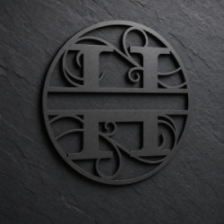 Monogramma in metallo personalizzato lettera H