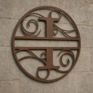 Monogramme lettre I en métal sur mesure