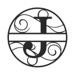 Custom metal letter J monogram