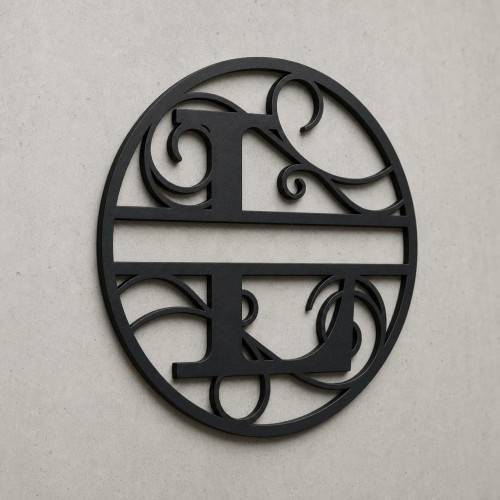 Monogramma in metallo personalizzato lettera L